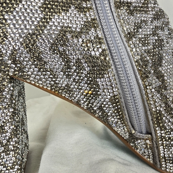 Betsey Johnson Cady 8 Rhinestone Zebra Cheetah Boots - Picture 10 of 16